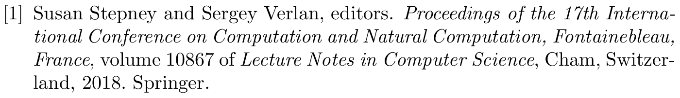BibTeX example: proceedings citation style unsrt